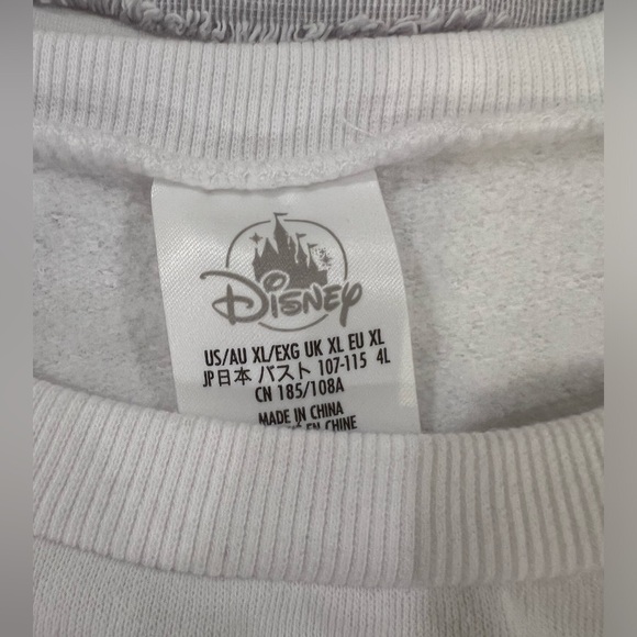 Disney White Crewneck Sweatshirt Peace Sign XL - Picture 4 of 5